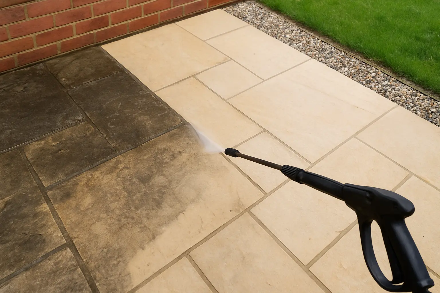 Patio Pressure Washing in Bedford - Daniel & Son Landscaping