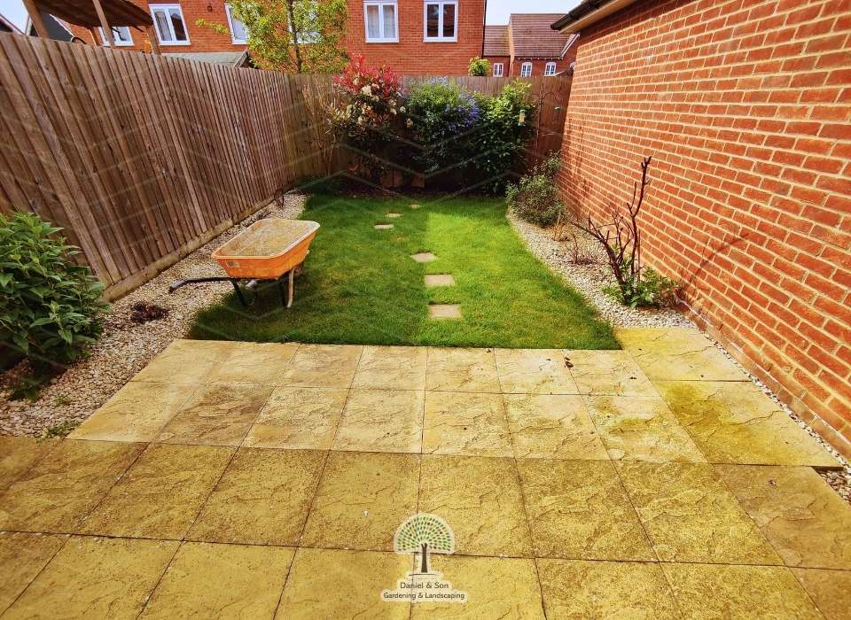 Enjoyable garden space with practical elements and low maintenance as well 